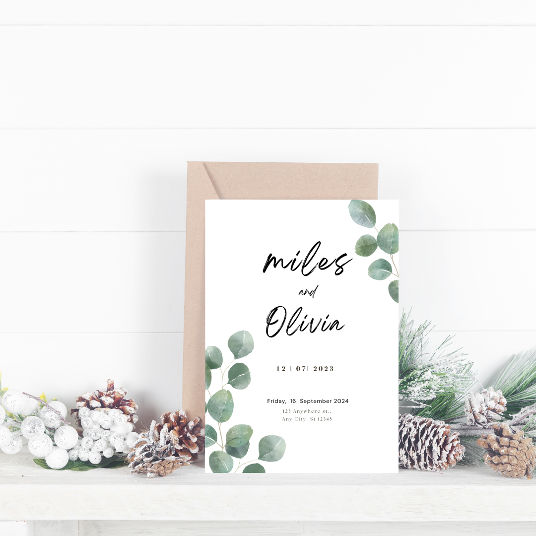 Wedding Invitation | Green Leaves